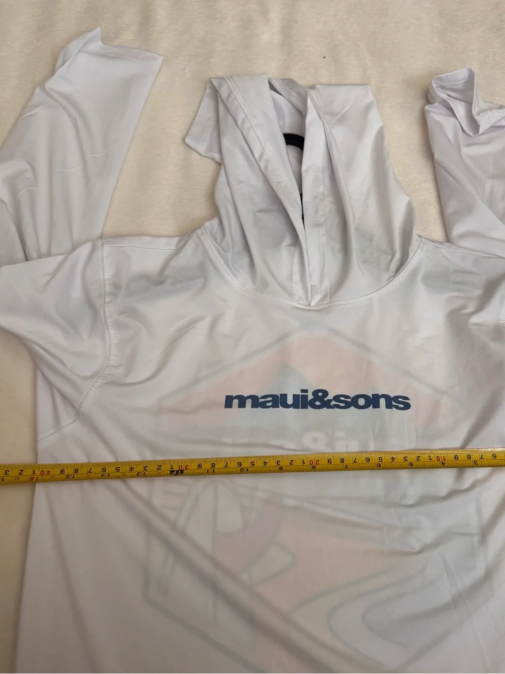 Maui and Sons The Beach Hooded Long Sleeve Sun Shirt  With 50+ UPF, Large